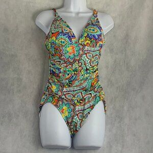 Unknown Brand Women's One-Piece Swimsuit, Floral Multi, Size 10